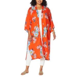 Jessica Simpson Gwendelin Printed Kimono Duster Women’s 2X